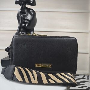 Black and Tan Women's Joy Mangano wristlet